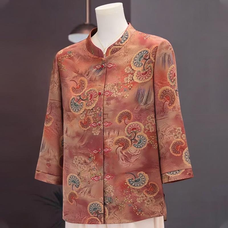 

Summer Floral Cardigans for Elderly Women 2026: New Style, Lightweight, Large-Sized Tops for Middle-Aged Moms 5XL (Up to 155 Jin)
