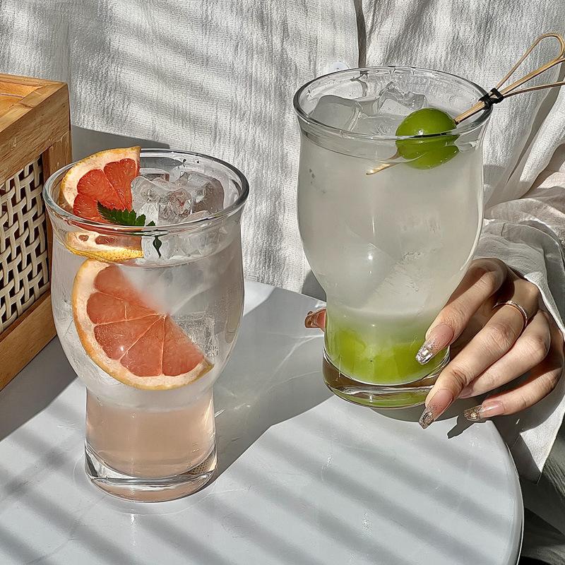 Hot Borosilicate Transparent High Temperature Resistant Torch Cup with Straw, Coffee Cup, Sparkling Water Cup, Cold Drink Cup