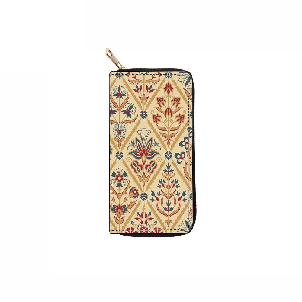 Ethnic style long zipper wallet wallet clutch bag