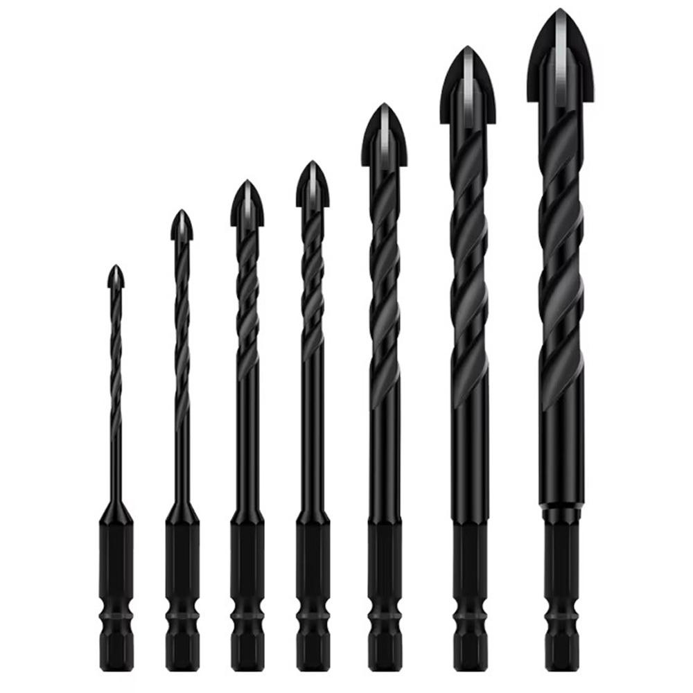 3-12mm Cross Hex Tile Drill Bit Set Precision Ground Hole Opener Porcelain Tile Drilling