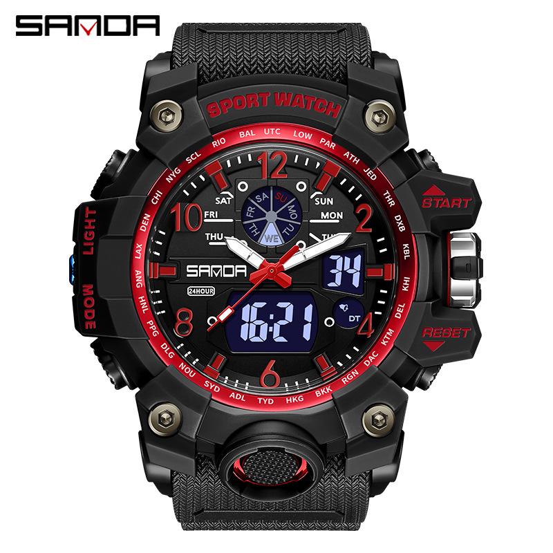 Sanda 3133 Montre de Sport Lumineuse pour Homme - Tendance Mode Ado Multifonctionnelle