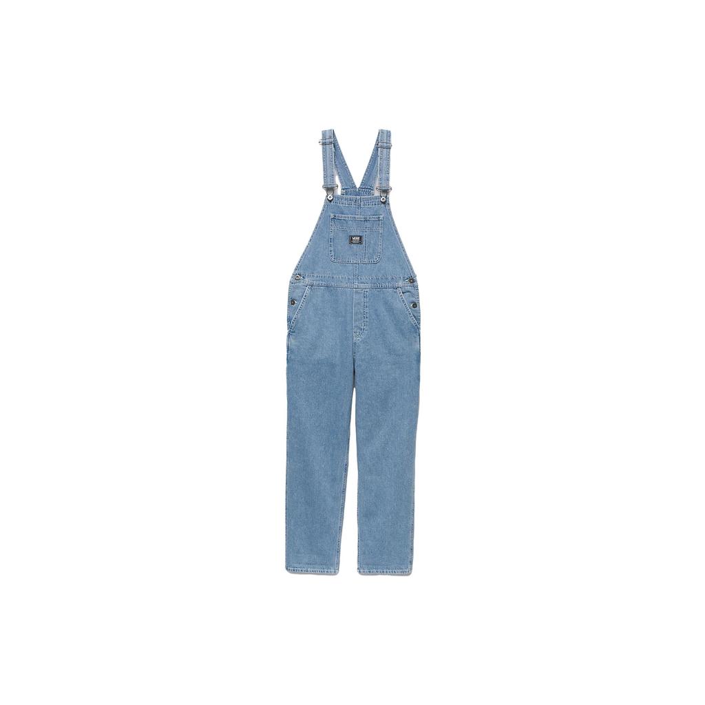 Vans Ground Work Denim Overalls With Plain Logo Women Bottoms Blue VN000F7E7W6