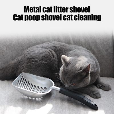 Katzenstreuschaufel, Haustier-Toilettenschaufel, Aluminiumlegierung, Katzenstreureiniger-Schaufel, Kätzchen-Kotheber-Schaufel für Katzen