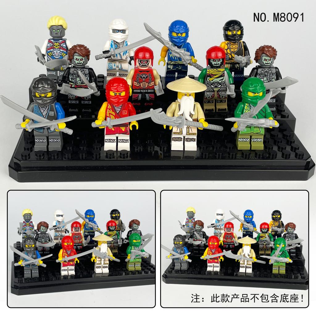 24 Ninja Minifigures M8091 Children'S Assembly Of Small Particle Building Block Toys Xiangjiang Weapon Accessories