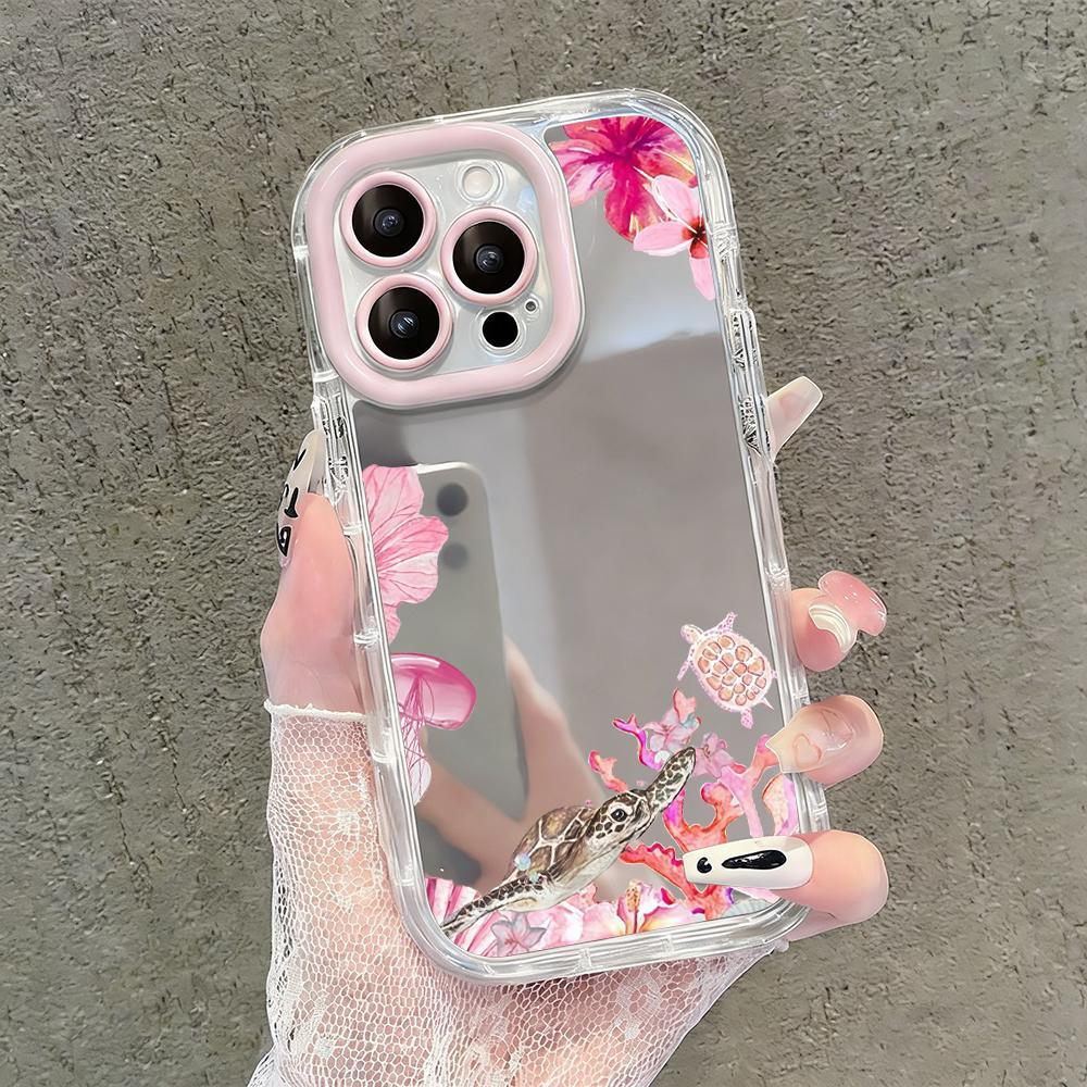 Summer Marine Elements Pattern Mirror Phone Case For iPhone 17 Air 16 Pro Max 17 15 14 13 12 11 8 Plus X Protection Back Cover