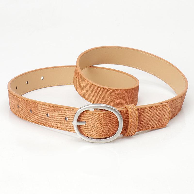 New Women's Belt Personalized Denim Leather Belt Casual Simple Jeans Decorative Pin Buckle Belt Women