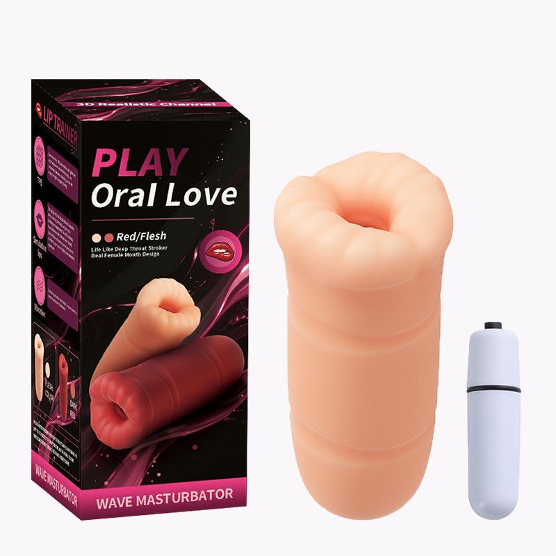 Masturbador Oral para Hombres Taza Boca Realista Stroker de Pene con Vibrador de Bala Extraíble Juguete Portátil para Hombres Adultos