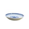 Blue & White Ceramic Tableware Set: Large 4-Piece with Rice and Small Soup Bowls, Plates for Farmhouse Dining.
