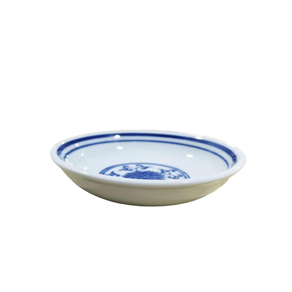 Blue & White Ceramic Tableware Set: Large 4-Piece with Rice and Small Soup Bowls, Plates for Farmhouse Dining.