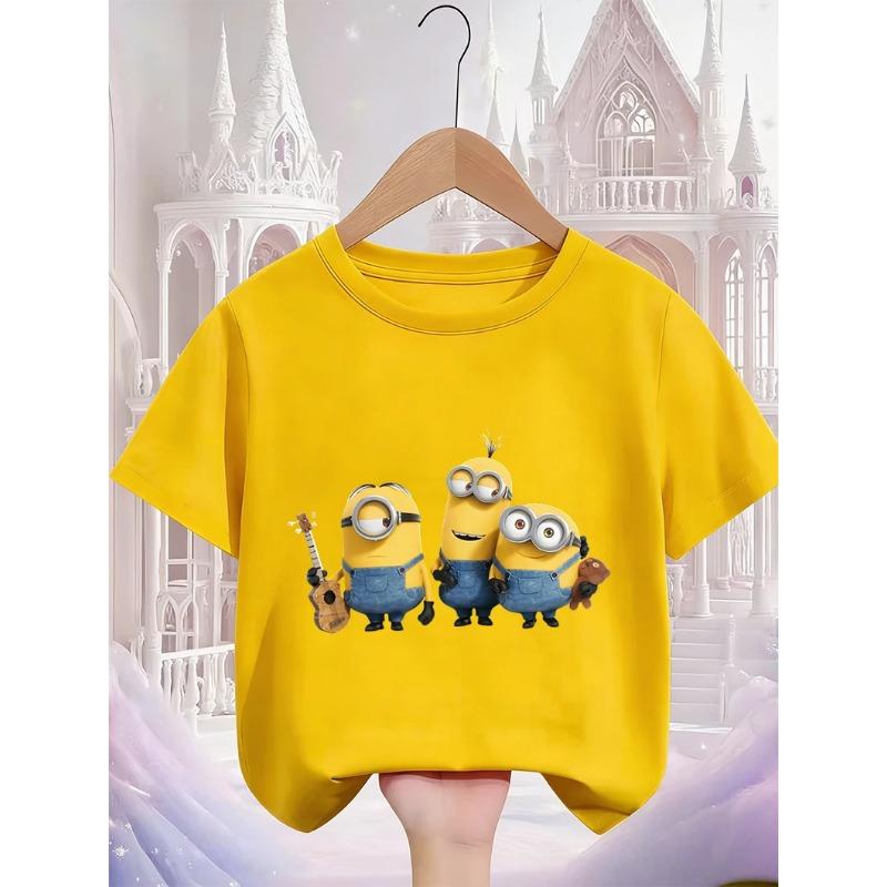 Summer Animation Minions Cartoon Children s T-Shirt Cartoon Style Fashionable Casual Children s Short-Sleeve Shirt 100
