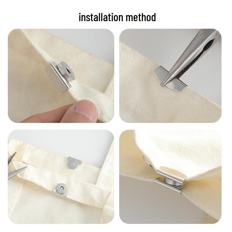 Strong Magnetic Snap Buckle for Leather Bags: Hidden No-Sew Clasp Accessory