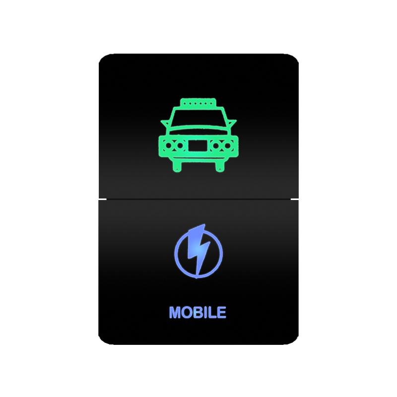 12V Green Blue Light Dual Button Switch ON OFF /Momentary Push Switch For Toyota 4Runner FJ Cruiser Landcruiser Camry RAV4 Prado Relays 5