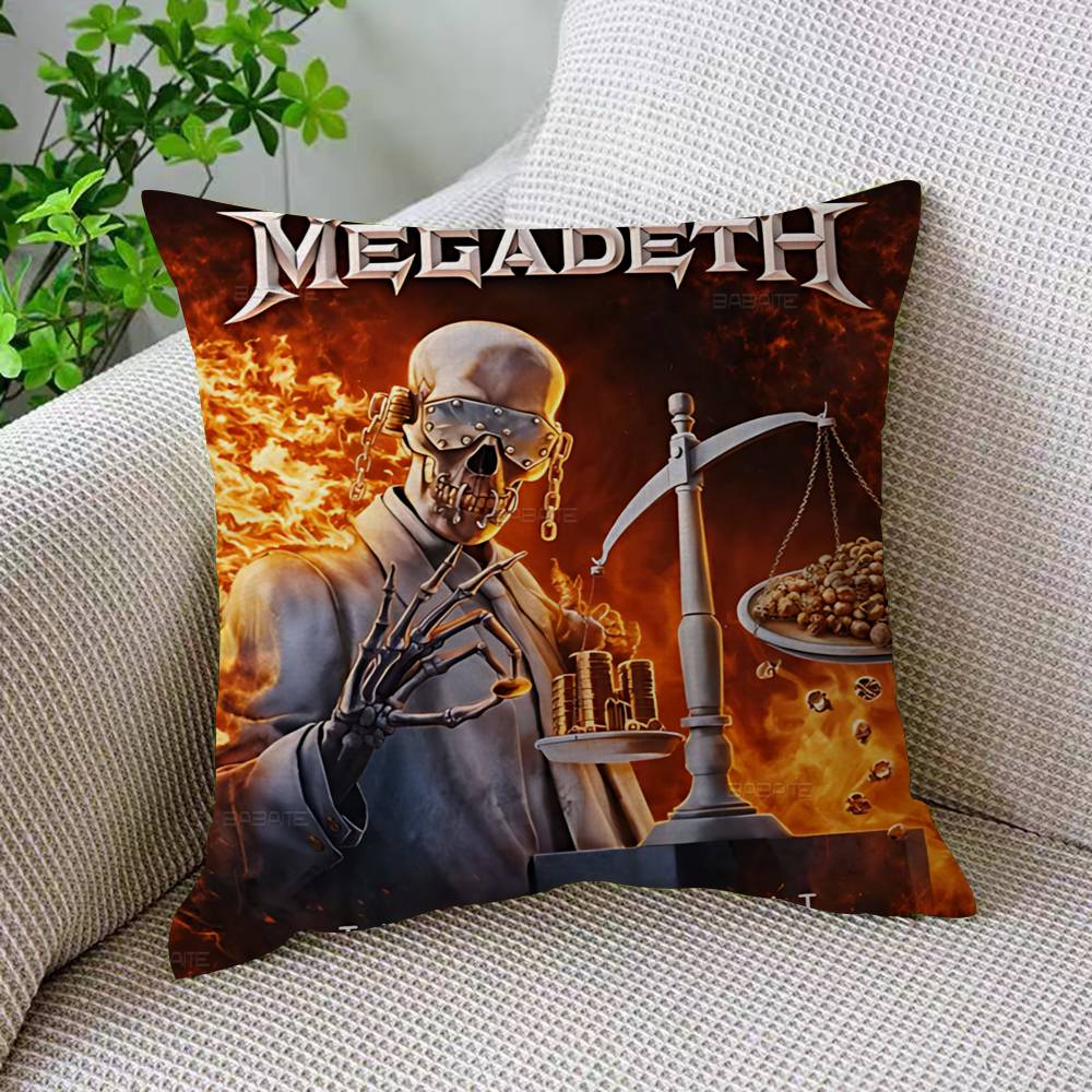 Rock Metal Band M-Megadeth Cushion Cover Polyester Sofa Cushions Decorative Throw Pillows Home Decoration Pillowcover
