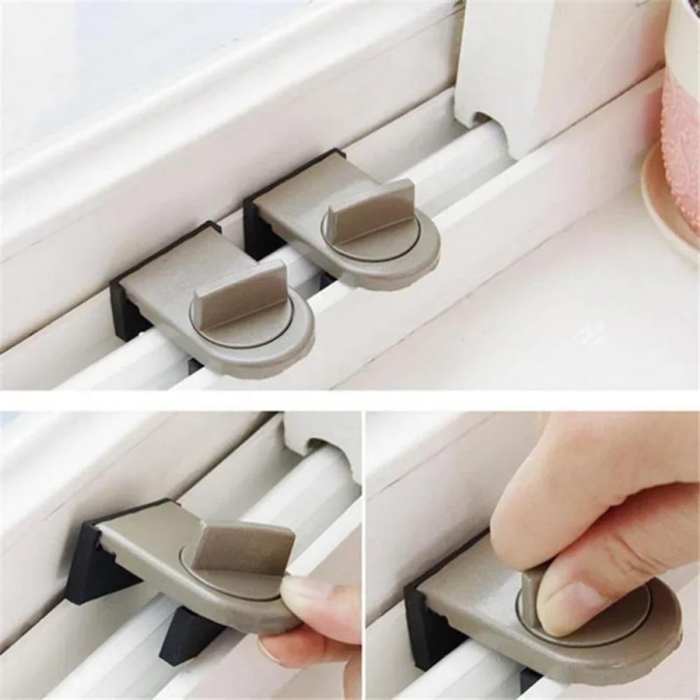 4PCS Sliding Window Lock Sash Stopper Cabinet Locks Straps Door Restrictor Baby Kids Child Safety Anti-Theft Home Security