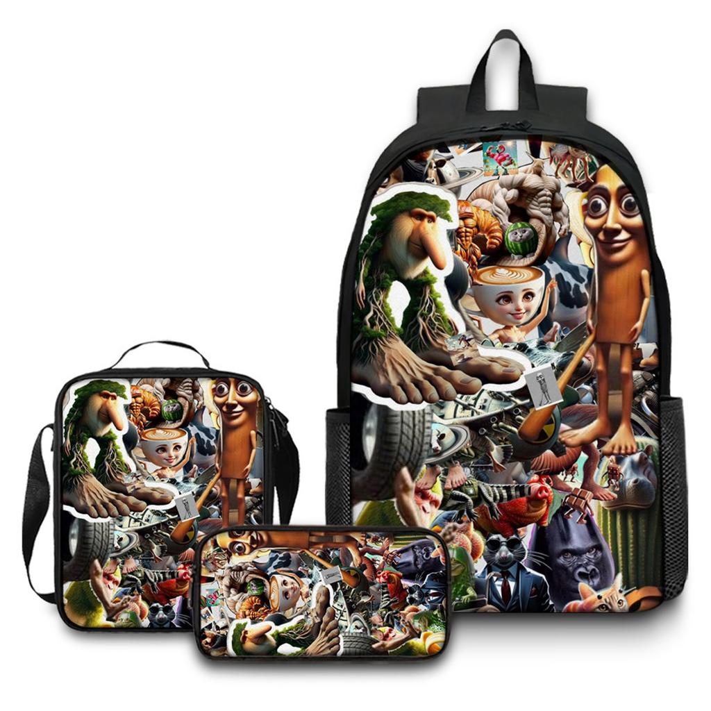 Cartoon Printing Casual Shoulder Bag Junior High School Students Large Capacity Backpacks