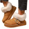 Snow boots women's fur integrated winter new fashion short tube fleece thickened lazy pedal