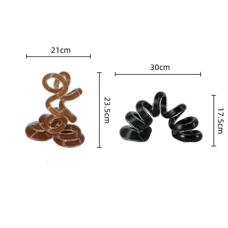 Glass Handicrafts Abstract Spring Spiral Ornament Entwined Statue Hollow Ring Decorative Figurines Home Decoration Accessories