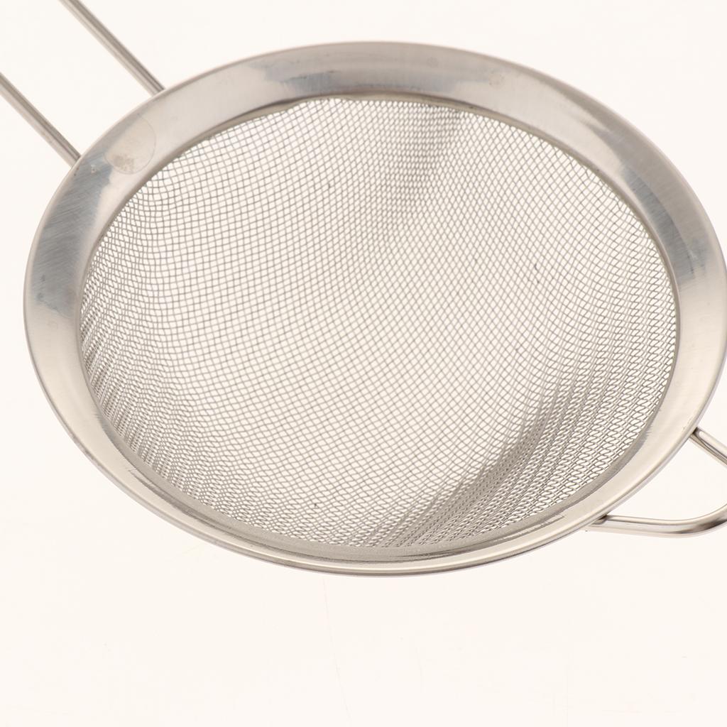 Stainless Steel Wire Fine Mesh Oil Strainer Flour Sifter Sieve Colander - Silver, 10cm