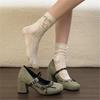 Beautiful small high heels for the first time 2026 new models with skirts are very good-looking French thick heels Mary Jane single shoes