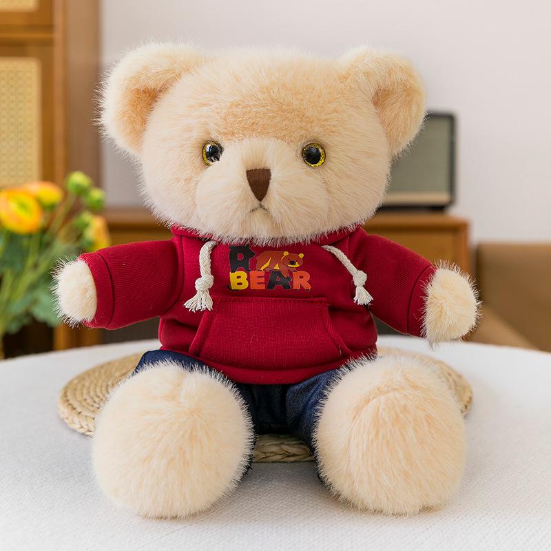 

Худи из европейской норки, кукла-мишка тедди: Персонализируемая плюшевая игрушка в подарок с логотипом предприятия Length 30cm, Sitting Height 25cm