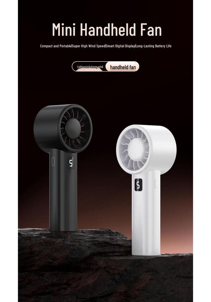 2026 High-Speed Portable Rechargeable Mini Fan with Digital Display