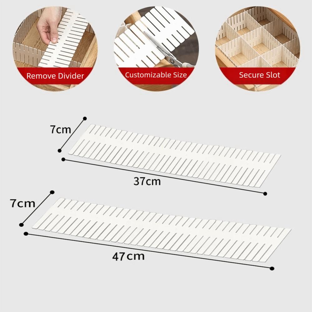 4pcs/set Adjustable Drawer Divider Board DIY Drawer Plastic Grid Storage Organizer Board Space-saving Separator Board