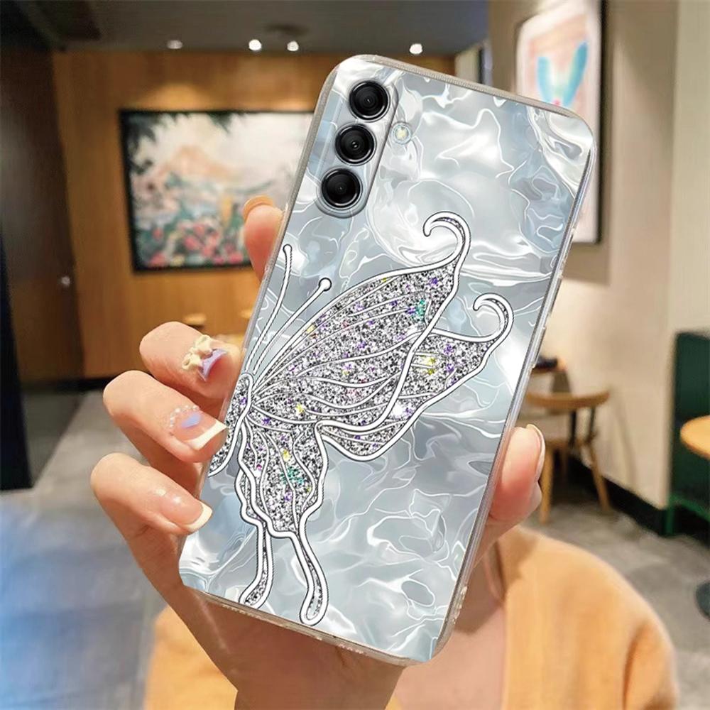 Pink Leopard Phone Case For Samsung Galaxy A56 A16 A17 A07 A06 A37 A57 A32 A22 A26 A36 Marble Artistic Transparent Clear Cover