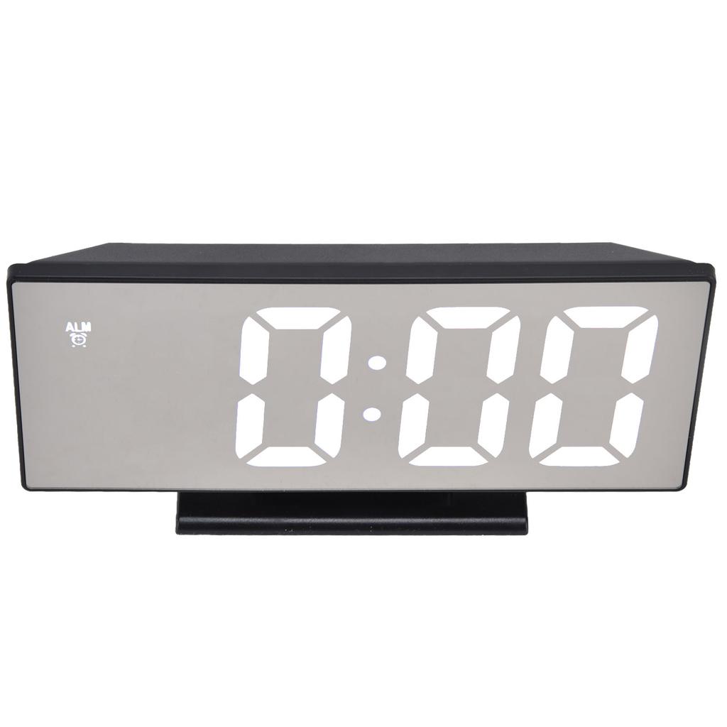 Digital Alarm Clock LED Mirror Screen USB Charging Automatic Dimming Electronic Clock for Bedroom