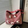 Street Style Canvas Tote Bag For Women Large Capacity With Zipper Closure For Daily Use