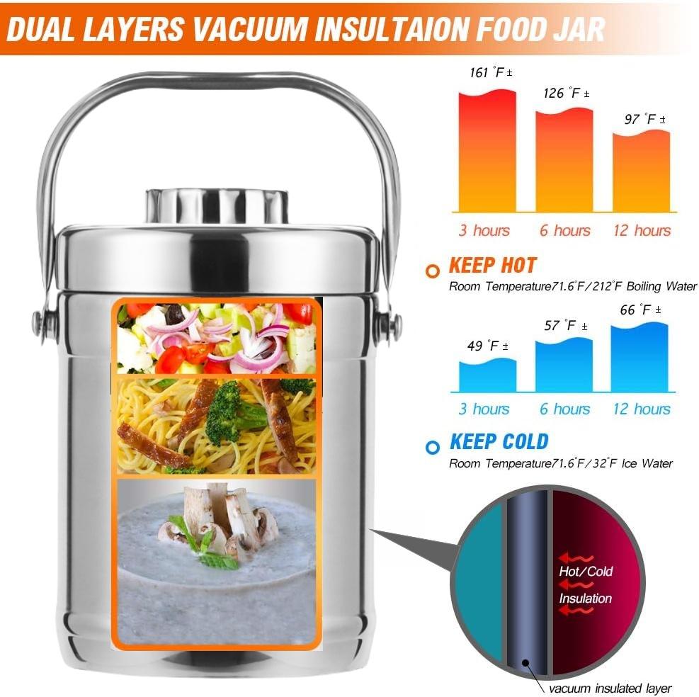 Stainless Thermal Insulation Bento Lunch Box Pot Jar Thermos for Hot Food Storage Containers Lunchbox Packed Lunch Refrigerators