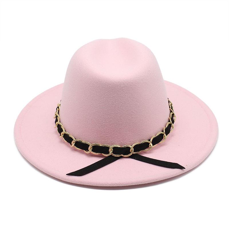 British Jazz Hat Men'S And Women'S Wool Hat Simple Felt Big Eave Hat Tide Flat Edge Hat
