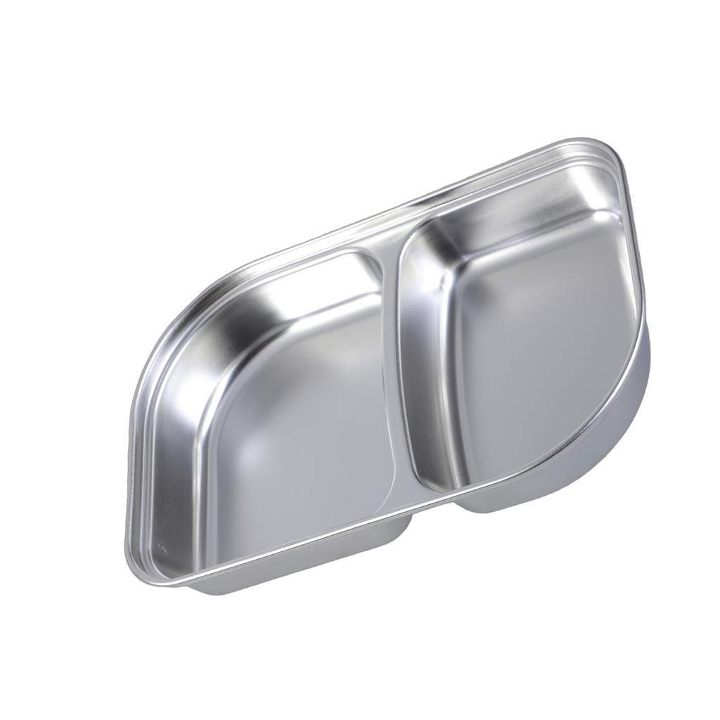 304 Stainless Steel Divided Plate with Multiple Sections Ideal for Family Meals School Lunches and Office Bento