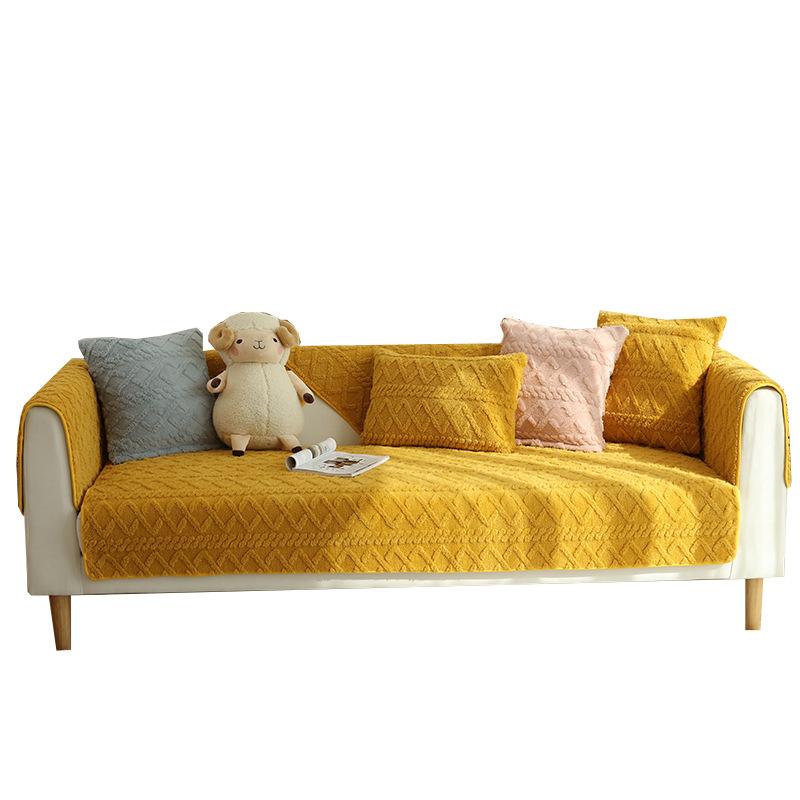 Winter Plush Sofa Cushion Simple Winter Thickened Cushion Leather New Non-Slip Sofa Cover All-Inclusive Cover Towel