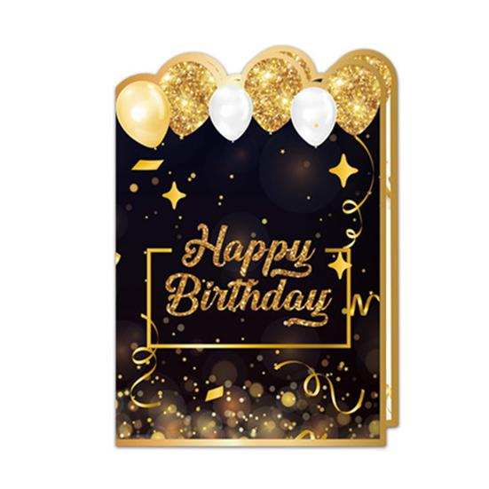 Großes Geburtstagsgästebuch Grußkarte für Männer Frauen, Schwarz Gold Alles Gute zum Geburtstag Gästeschildbuch für Geburtstagsfeier Zubehör