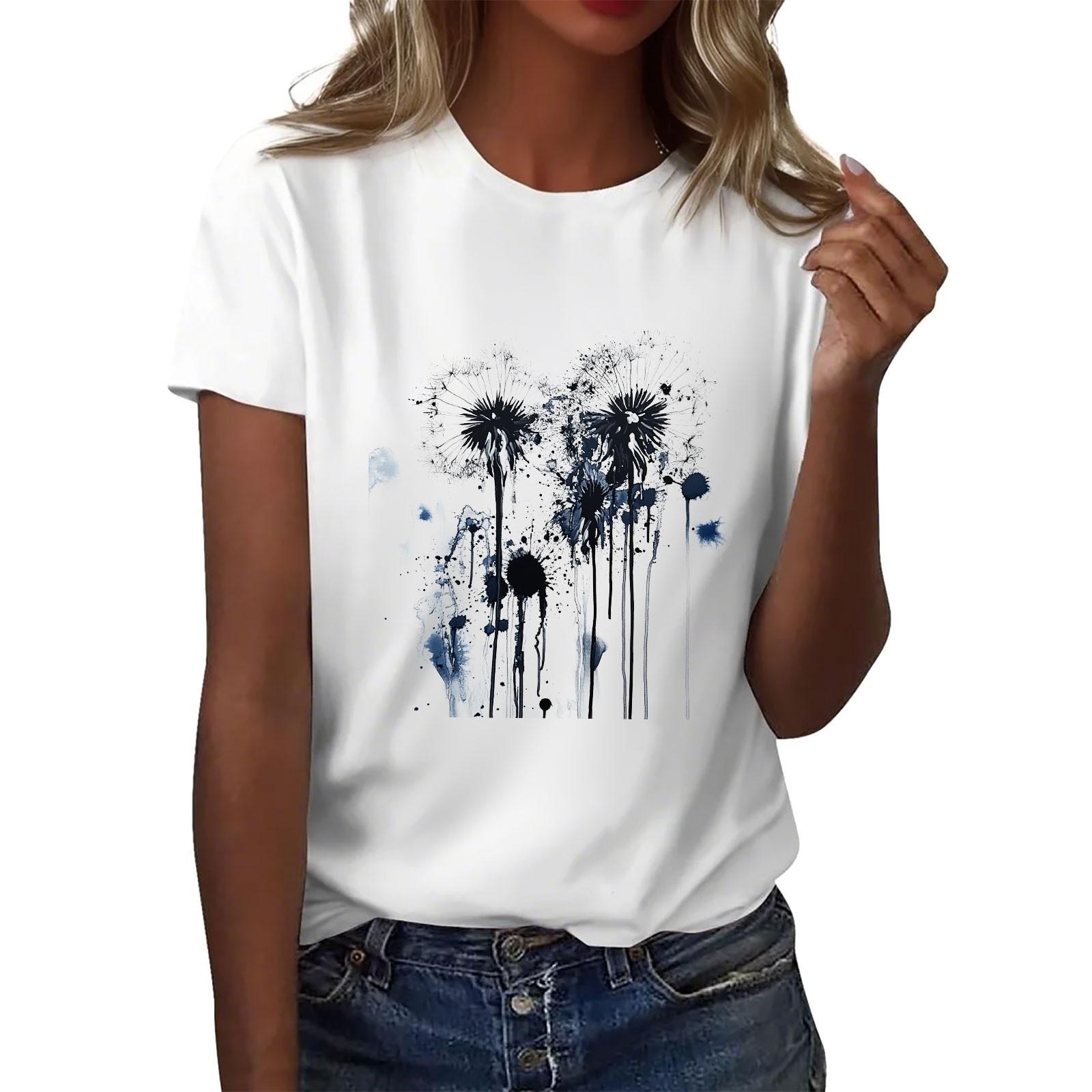 

Женская повседневная футболка с круглым вырезом и короткими рукавами с принтом XXXXXL