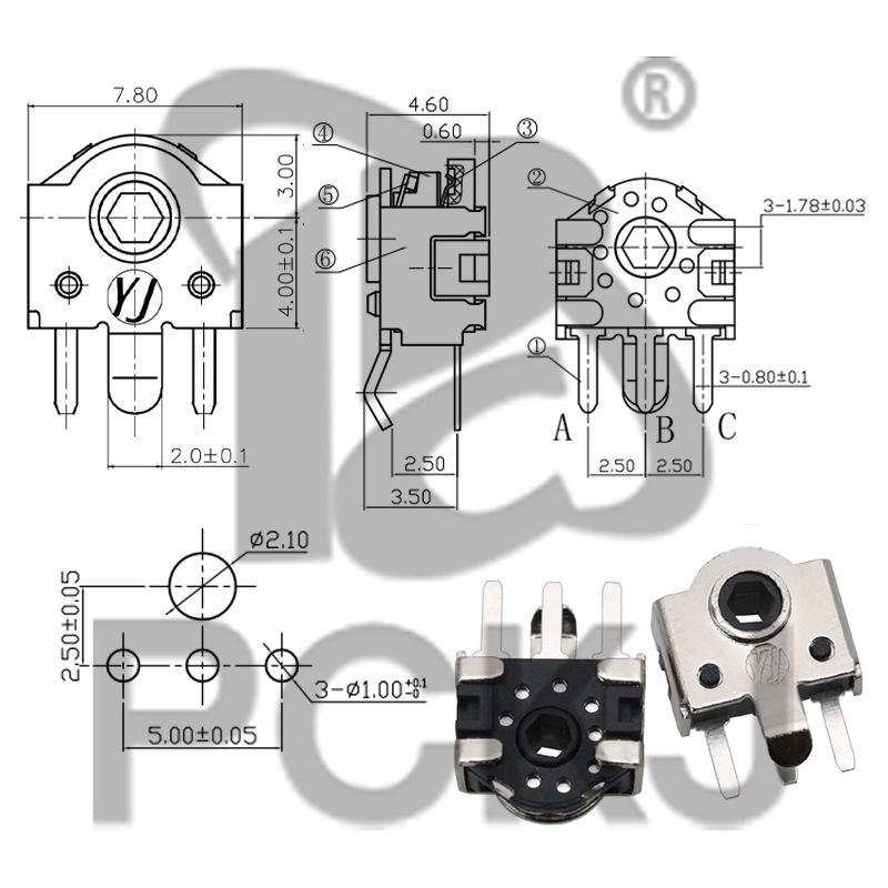 Mouse Wheel Encoder Repair Parts: 4/5/5.5/7/9/11/13MM Rolling Switch Potentiometer