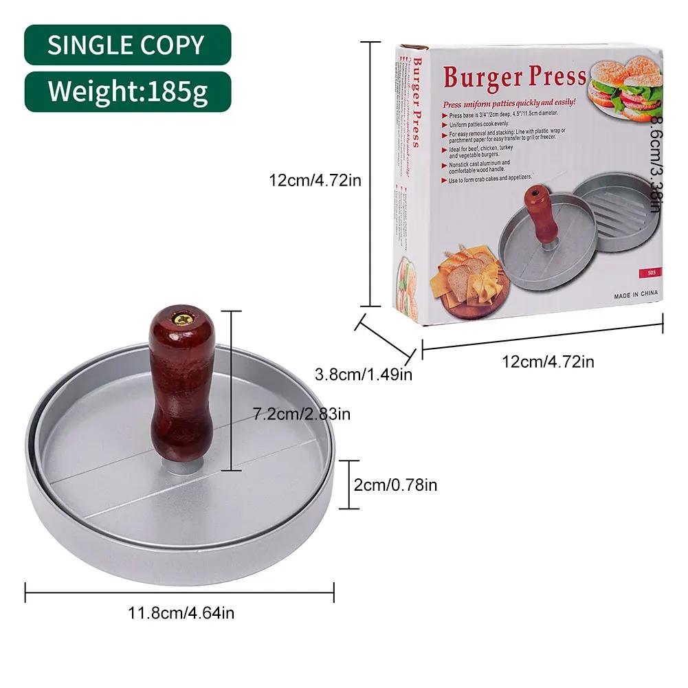 

Пресс для бургеров с 2/3 отделениями, квадратной круглой формы, с антипригарным покрытием, пресс для фаршированных гамбургеров, алюминиевый сплав, говяжий гриль, кухонная форма для еды
