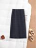 Women's Plus Size High Waist A-Line Woolen Skirt with Lace Detail - Autumn/Winter