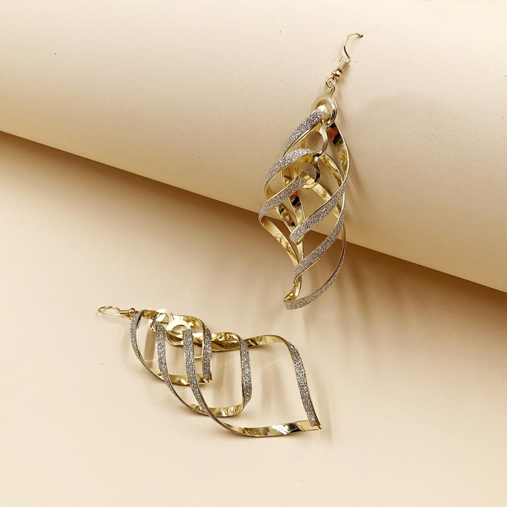 Fashion Sequin Spiral Earrings Stud Women's, Multi-Layer Rotating Geometric Earrings Earrings Accessories