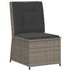 Vidaxl Folding Garden Chair With Cushions, Grey, Poly Rattan