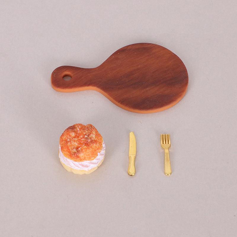 

1/12 кукольный домик имитация торта хлебный поднос нож вилка набор кукольный домик украшения кухни кукольный домик аксессуары ролевые игры игрушки