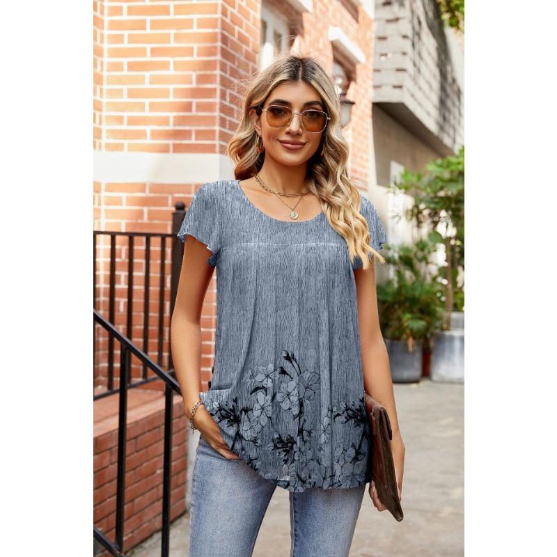 

Летняя женская футболка с плавающей сеткой и принтом, повседневная удобная футболка с коротким рукавом XXL серый/чёрный