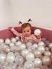Dry pool 110x40cm Velvet Soft Pink with 500 balls: powder pink, silver, white, transparent