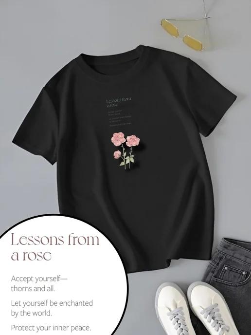 Oversized T-shirt with floral print S