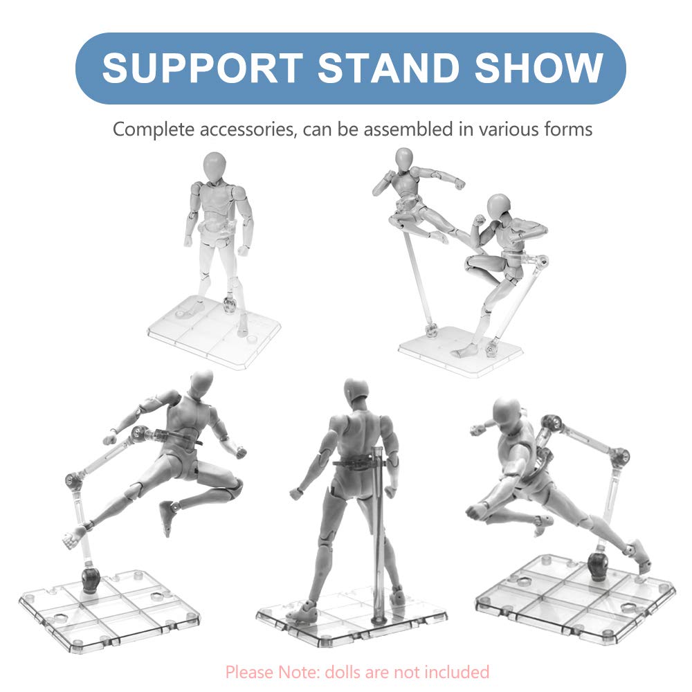 Clear Action Figure Stand,Assembly Action Figure Display Holder Base Doll Model Support Stand For Hg Rg Sd Shf Gundam 1/144 Toy