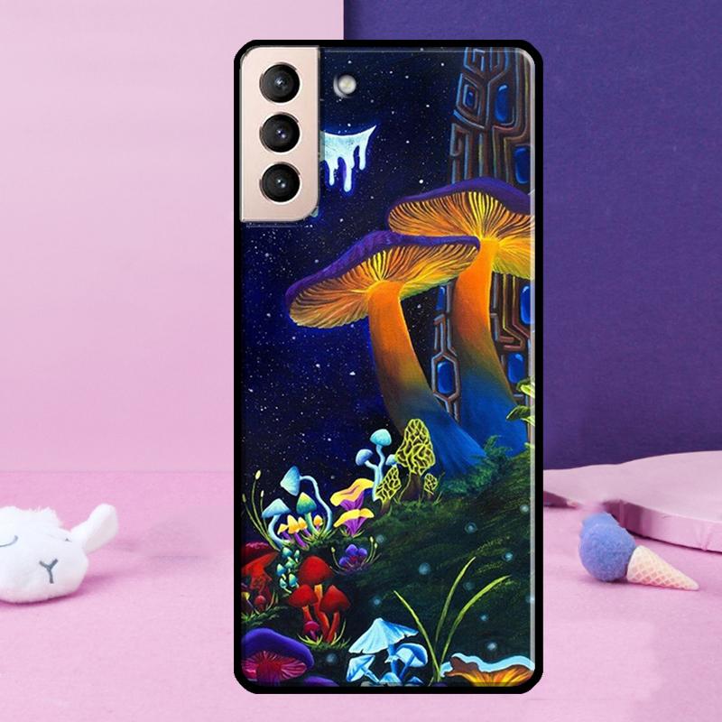 Psychedelic Mushrooms Florals Phone Case For Samsung Galaxy S25 Ultra S24 Ultra S9 S10 S20 S21 S22 Plus S23 S24 FE Cover