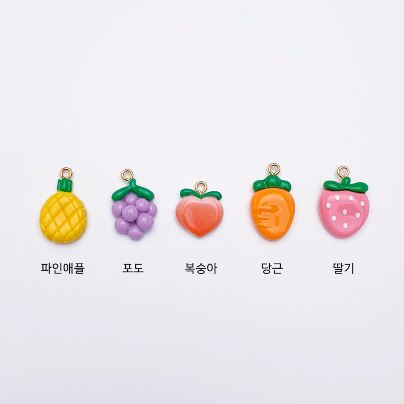 Fruit Pendants: Pineapple, Grape, Peach, Carrot, Strawberry