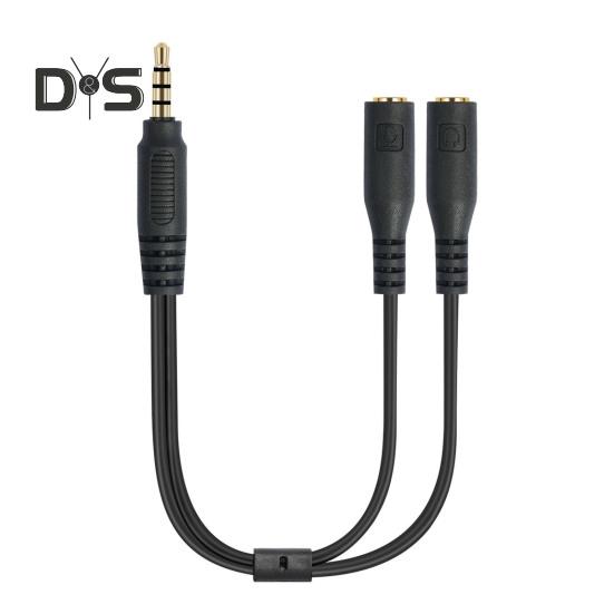 

Адаптер для наушников Audio Line с микрофоном, компактный, портативный, универсальный, 3,5 мм, мужской и женский, кабель-адаптер для наушников 20cm чёрный