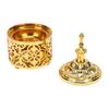Arabic Incense Holder Pot Vintage Decorative Candle Stand for Home Tabletop Decoration Zinc Alloy Gold Style 1