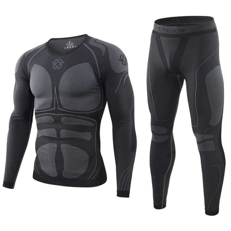 Sports Sweat-Wicking Underwear for Skiing, Unisex Ski Sweat-Wicking Tight-Fitting Moisture-Wicking Quick-Drying Underwear Set Esdy Suit XXL